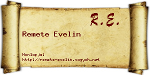 Remete Evelin névjegykártya